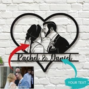 Customizable Heart-Shaped Metal Wall Sculpture - Personalized Love-Themed Art Decor for Bedroom, Ideal for Weddings, Valentine'S Day, Mother'S Day, Father'S Day, Thanksgiving, St. Patrick'S Day - Indoor Use, Metal Wall Art Decor