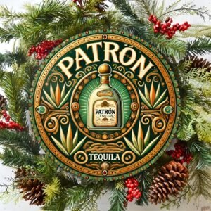 Patron Tequila Aluminum Sign, 1pc Vintage Metal Wall Art for Home, Kitchen, Restaurant, Bedroom, Garden, Garage, Hotel, Office Decor - 7.87inch Circular High-Definition Print, Durable and Deform-Resistant