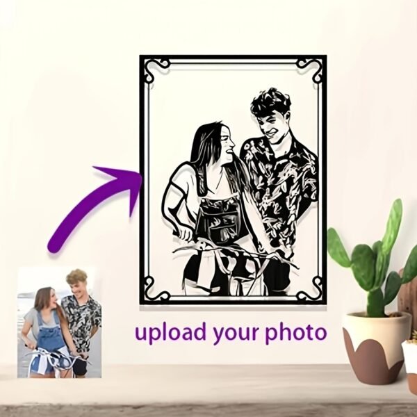 Custom Metal Wall Art - Personalized Photo Frame for Home Decor, Perfect Gift for Friends & Family, Modern Hanging Portrait Sculpture for Mother’s Day, Father’s Day, Graduation, Thanksgiving, St. Patrick’s Day - Indoor Vertical Wall Decoration with Ornate Frame Design, Large Wall Art - Image 5