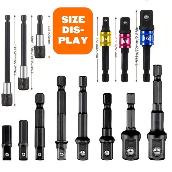 A 31pcs Universal Tool Set That Includes a Flexible Shaft, Quick-Change Adapter, Impact Wrench Socket Adapter, Right-Angle Screwdriver Bit Holder, Magic Socket, And Extension Bar - a Chromium-Vanadium Steel Uncharged Tool Kit. - Image 2