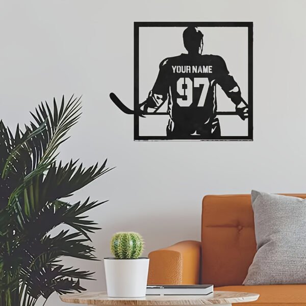 Room Decor Customizable Hockey Player Iron Wall Art, Personalized Jersey Number Metal Decor, Durable, with Ideal Gift for Hockey Fans - Image 5