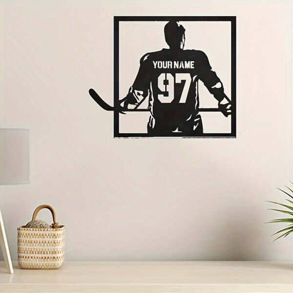 Room Decor Customizable Hockey Player Iron Wall Art, Personalized Jersey Number Metal Decor, Durable, with Ideal Gift for Hockey Fans - Image 6