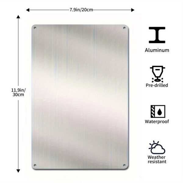 1pc Personalized Aluminum Pizzeria Sign - Customizable Text Metal Wall Decor for Indoor/Outdoor, Man Cave, Garage, Workshop - Durable, Weather-Resistant 8x12 inch Custom Sign - Image 2