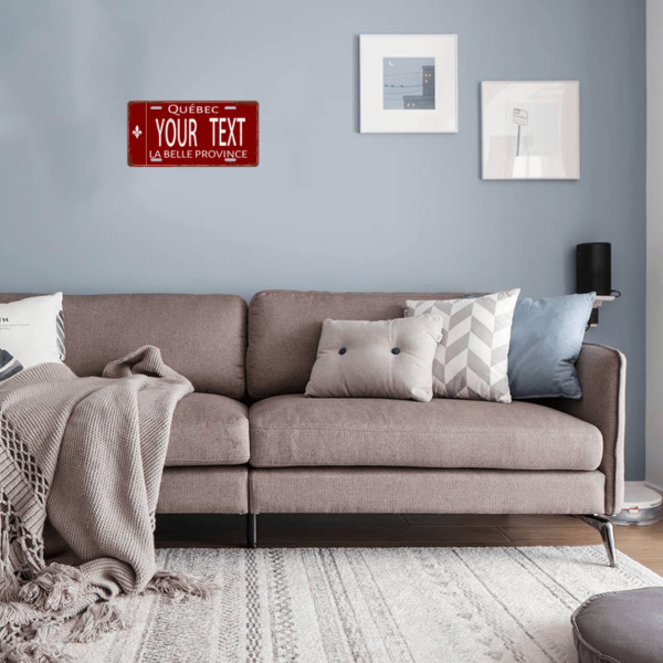 Customizable Stainless Steel Quebec License Plate - 6x12" Vintage Red Metal Sign for Home, Bar, Cafe & Garage Decor | Personalized Wall Art & Unique Gift Idea - Image 6