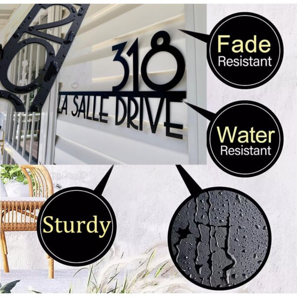 Custom Metal House Number Sign - Modern Outdoor Address Plaque with Street Name, Wall Art Decor - Unique Handmade New Home Gift by Briartw - Image 8