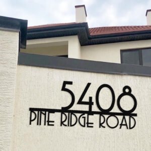 Custom Metal House Number Sign - Modern Outdoor Address Plaque with Street Name, Wall Art Decor - Unique Handmade New Home Gift by Briartw