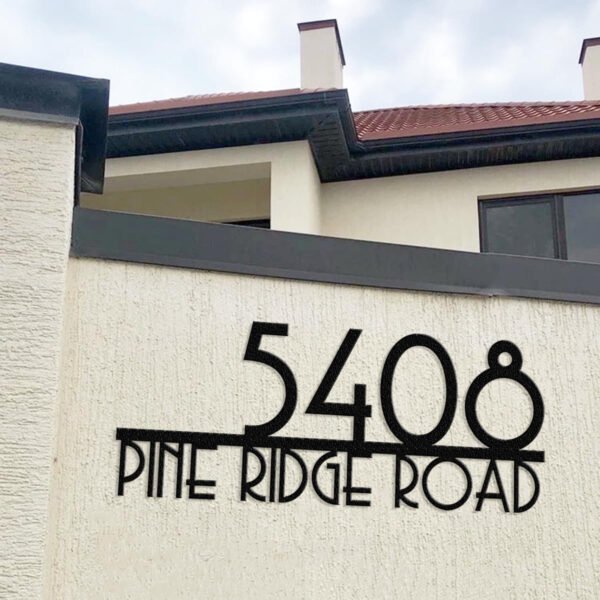Custom Metal House Number Sign - Modern Outdoor Address Plaque with Street Name, Wall Art Decor - Unique Handmade New Home Gift by Briartw