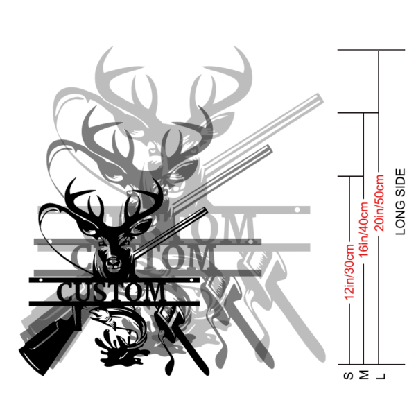 Customizable Classic Iron Wall Art Sign, Vintage Deer & Fish Design, Durable Metal Hanging Decor, Easy Install, with Personalized Text for Cabin, Lodge, Home - Image 4