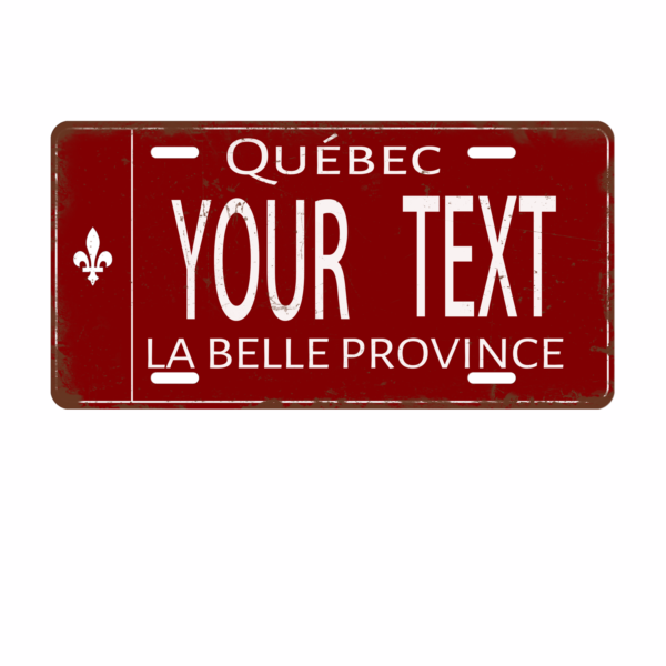 Customizable Stainless Steel Quebec License Plate - 6x12" Vintage Red Metal Sign for Home, Bar, Cafe & Garage Decor | Personalized Wall Art & Unique Gift Idea - Image 2