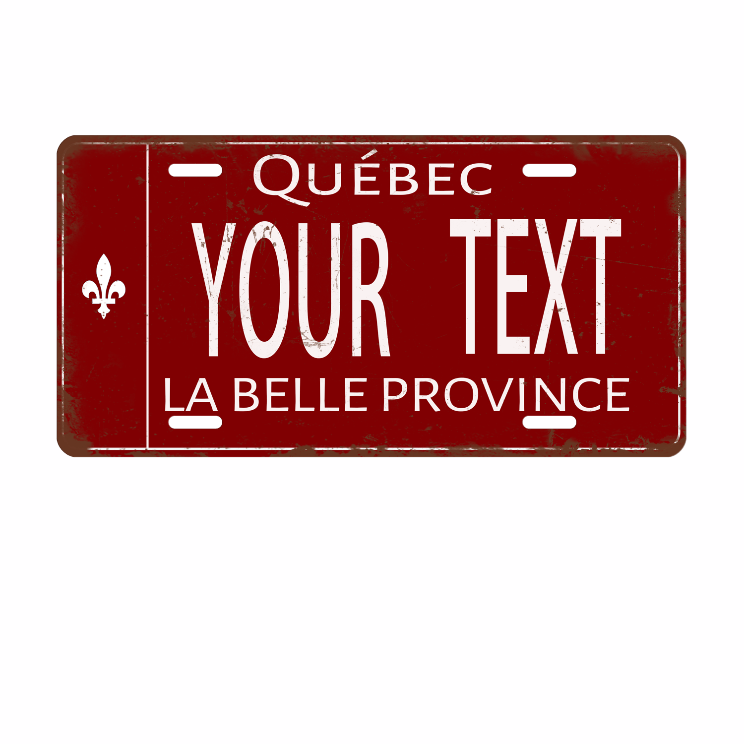 Customizable Stainless Steel Quebec License Plate – 6×12″ Vintage Red Metal Sign for Home, Bar, Cafe & Garage Decor | Personalized Wall Art & Unique Gift Idea