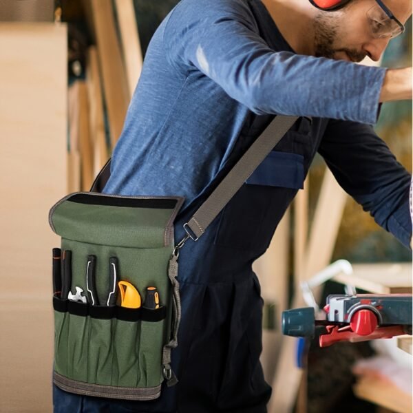 Heavy Duty Roll Up Tool Bag with Detachable Pouches, Portable Tool Organizer for Electricians, Mechanics, and Fathers' Day Gifts - Image 11