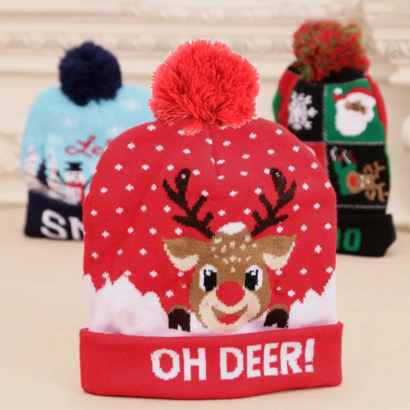 Creative Christmas Hat Snowman Winter Warm Color Knitted Cap Christmas Gift For New Year Xmas Party Decor