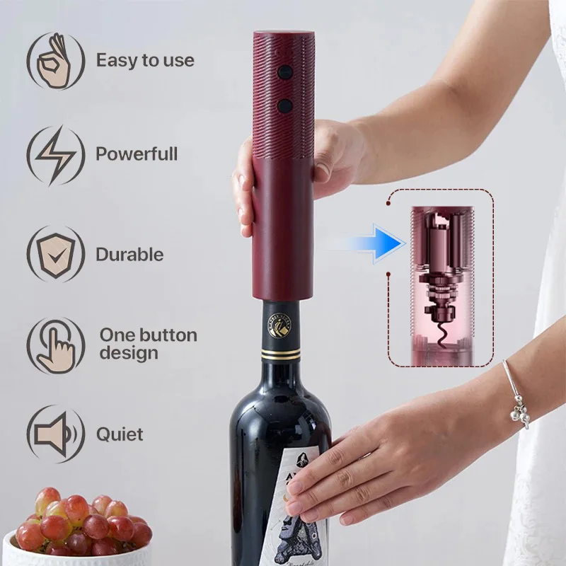 USB Rechargeable Electric Wine Bottle Opener Automatic Corkscrew Wine Opener One-click Button Wine Tools Bar Kitchen Products