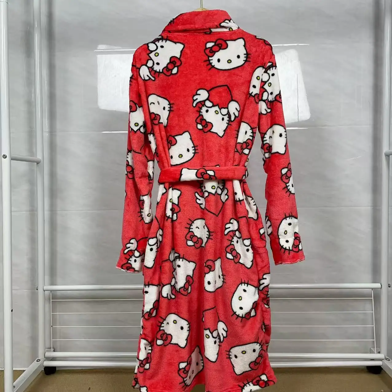 Anime Kt Stitch Bathrobe Women Flannel Pajamas s Autumn Winter Kawaii Girls Student Warm Homewear Long Sleeve Sleepwear Outerwear - Image 3