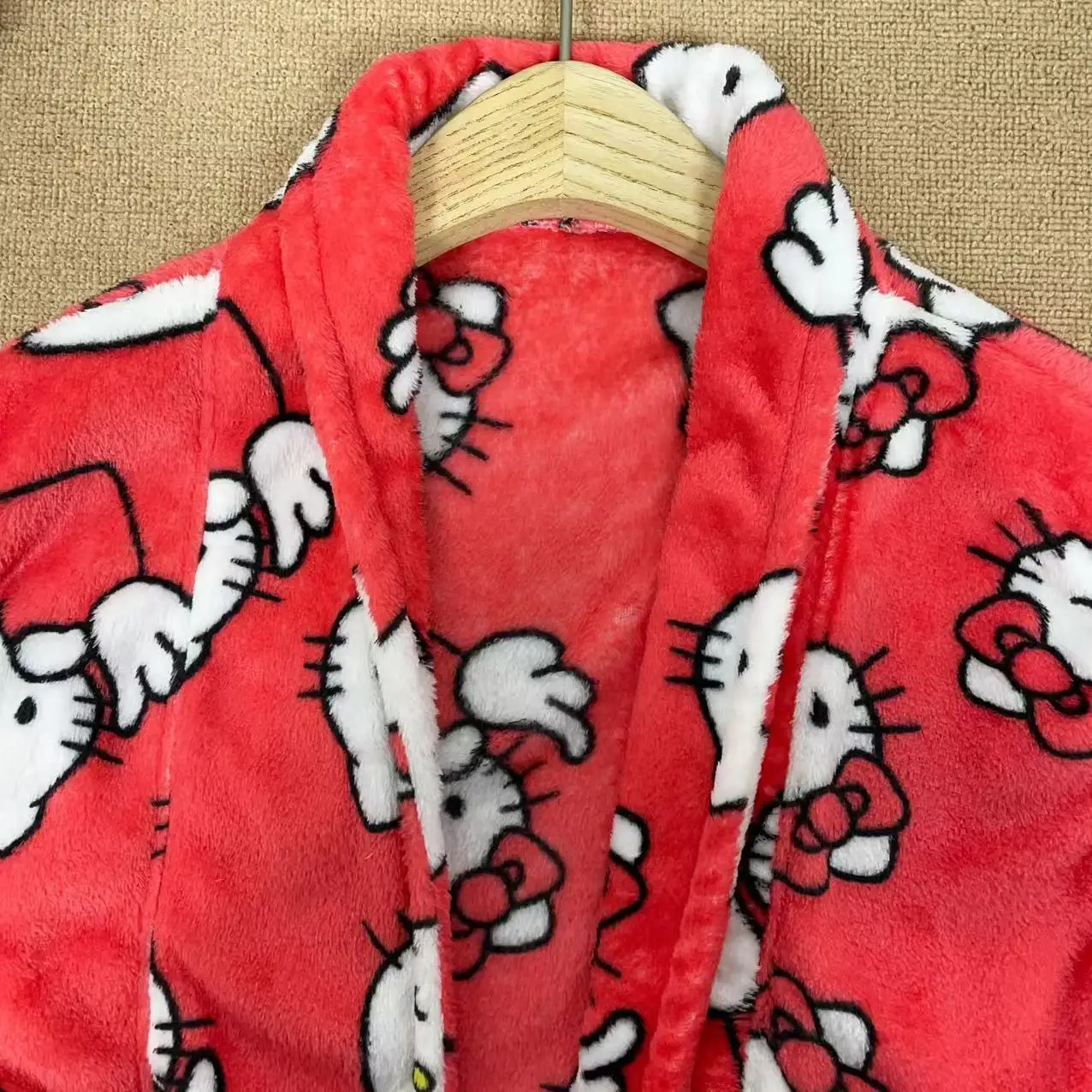 Anime Kt Stitch Bathrobe Women Flannel Pajamas s Autumn Winter Kawaii Girls Student Warm Homewear Long Sleeve Sleepwear Outerwear - Image 5