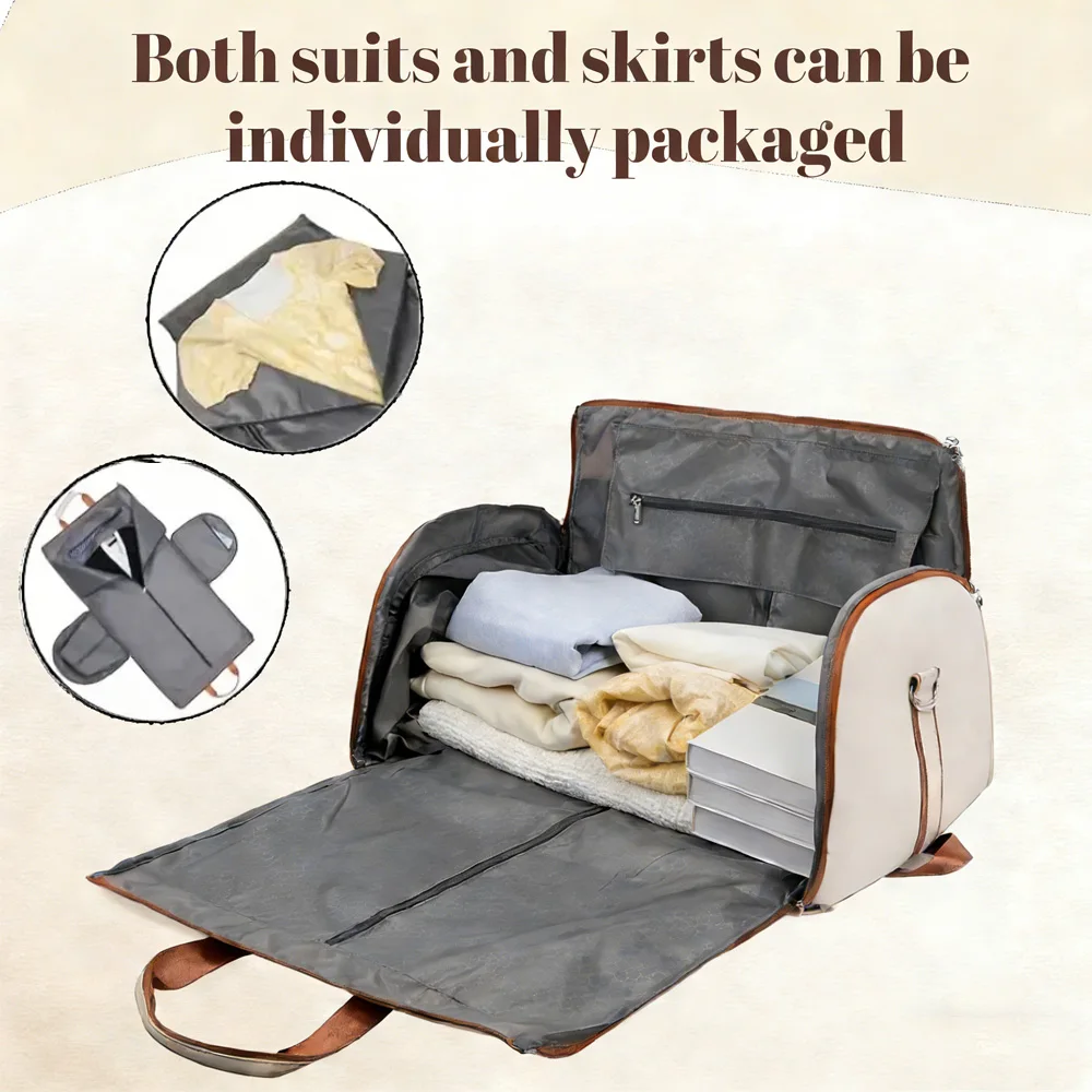 Garment Duffle Bags for Travel Women 3 in 1 Convertible Travel Bag Carry On Luggage Weekender Bag for Wrinkle-Free Business Trip - Image 5