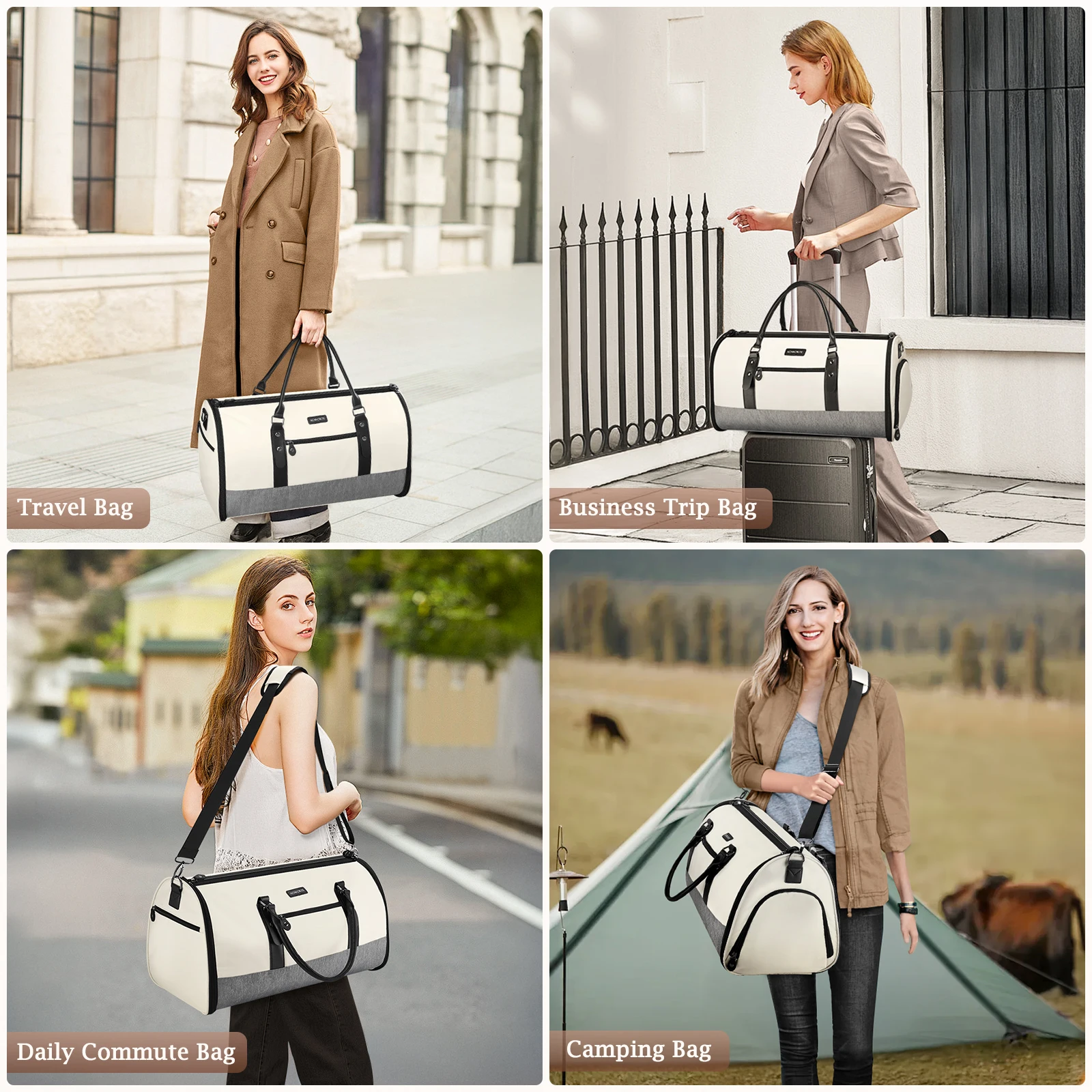 Travel Garment Bag, Convertible Garment Duffel Bags Combo with Shoe Compartment Toiletry Bag, Carry-On Weekend Overnight Bag for - Image 6