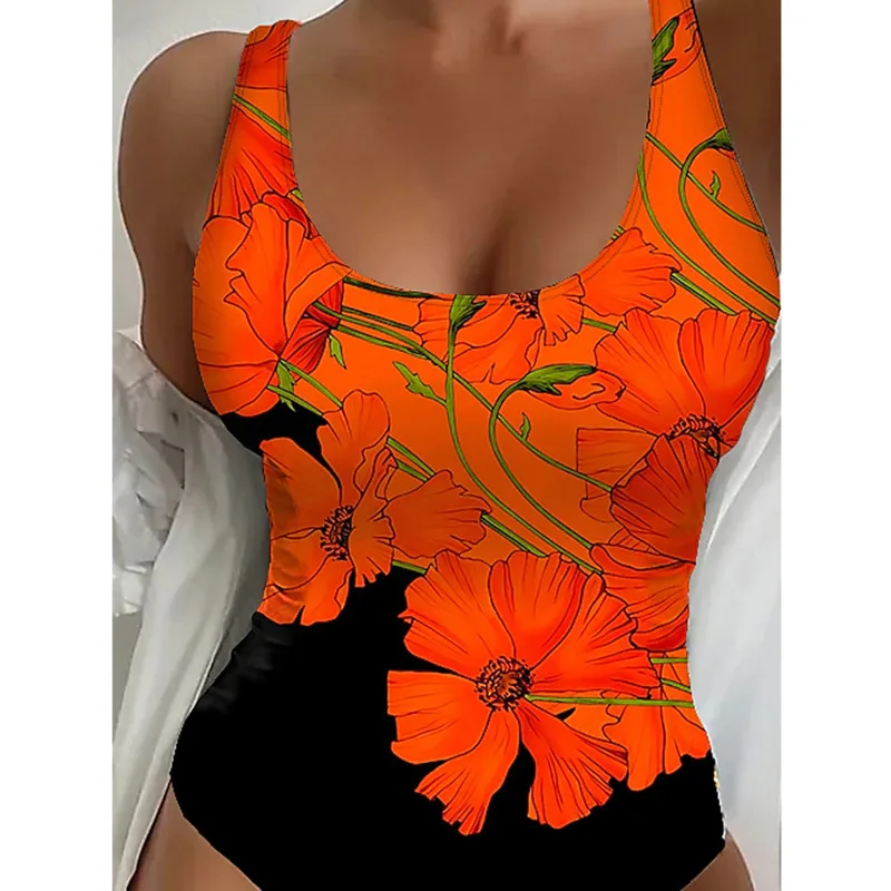 Summer Print Sexy One Piece Swimsuits Closed Women Swimwear Push Up Swimming Wear Body Bathing Suits Beachwear Pool Bather 2025 hover