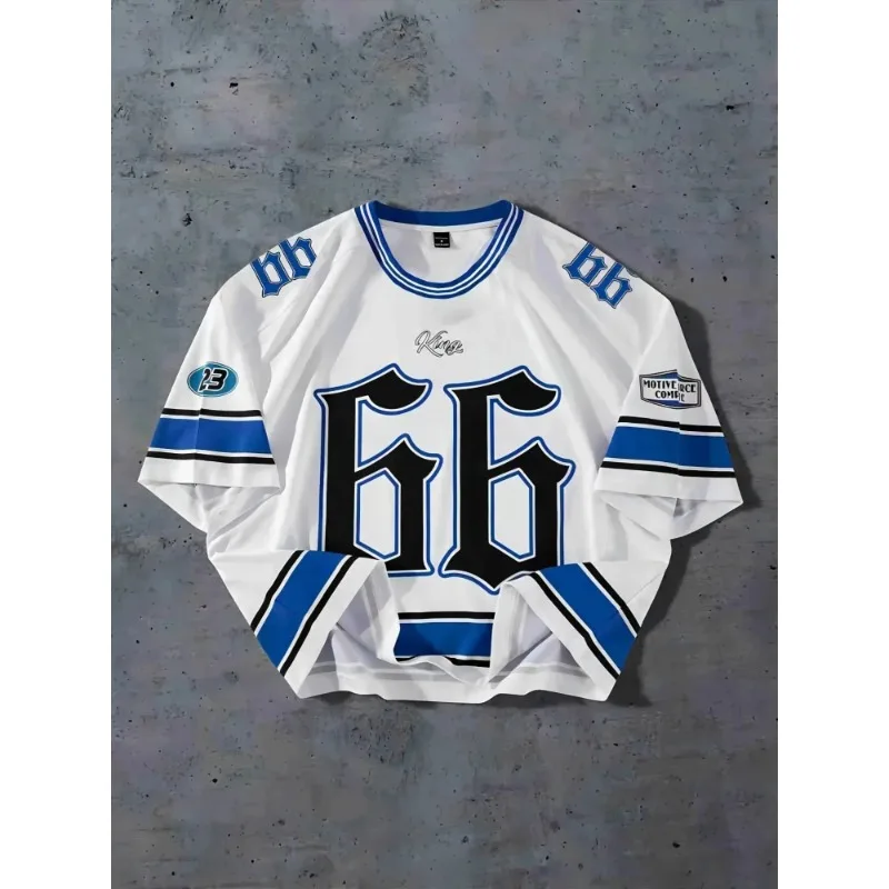 Oversized soccer shirt round neck men’s and women’s sports 3D printed T-shirt breathable motorcycle training suit hover