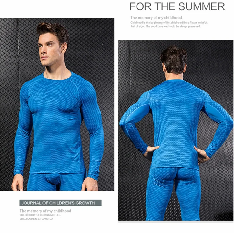 Men’s Fitness Running Training Long-Sleeved Shirts Tight Elastic Quick-Drying Clothes Gym T-Shirt Workout Athletic Undershirts hover