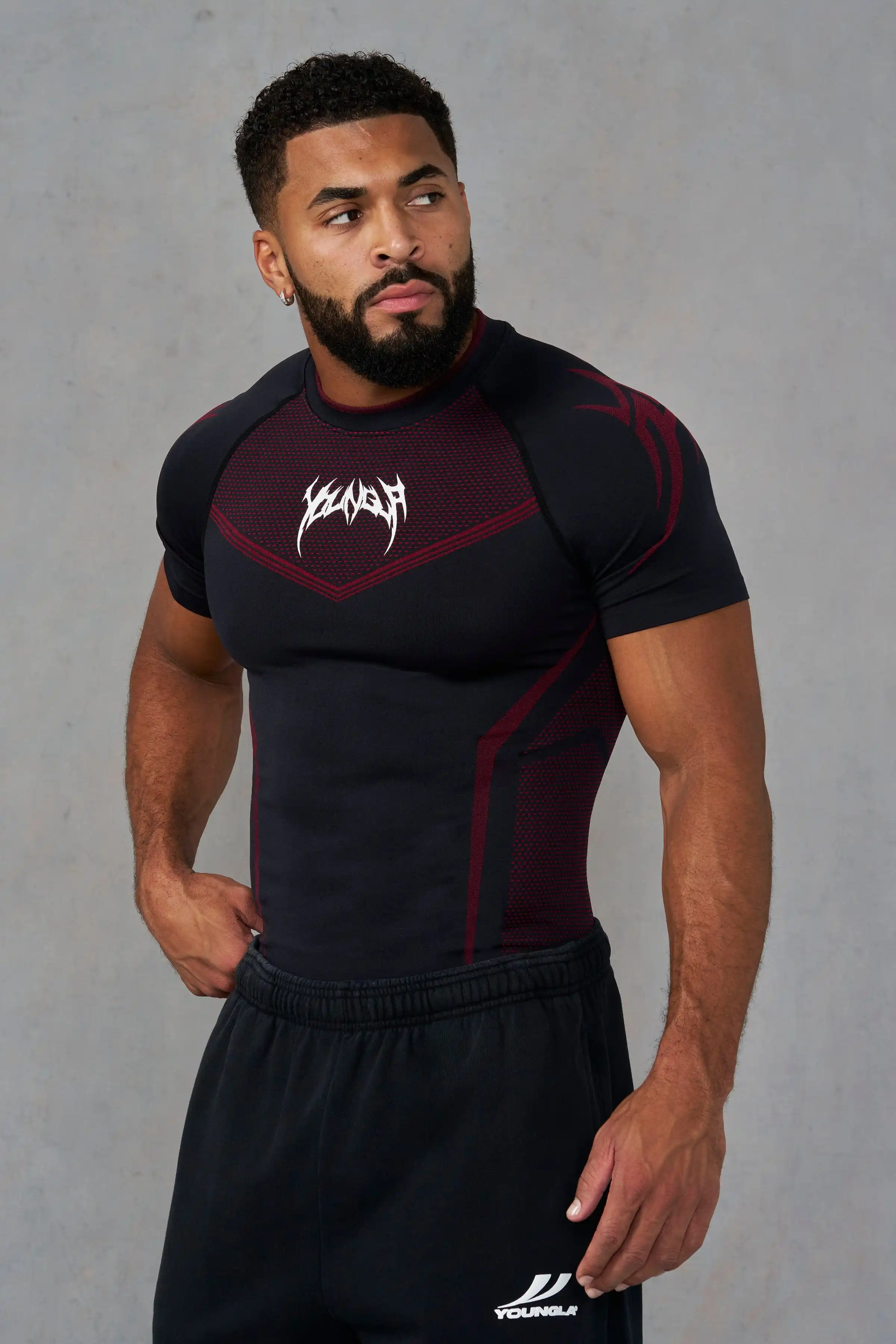 Summer new Men’s Tight T-shirt Jogger YA Sports Fitness Ice sensation Tight-fitting Running Training Speed Dry Short sleeves