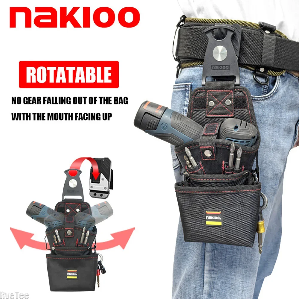NAKIOO New Rotatable Drill Quick-hanging Tool Bag Tool Belt Organizer for Tajima Electrician Tool Man Gift hover