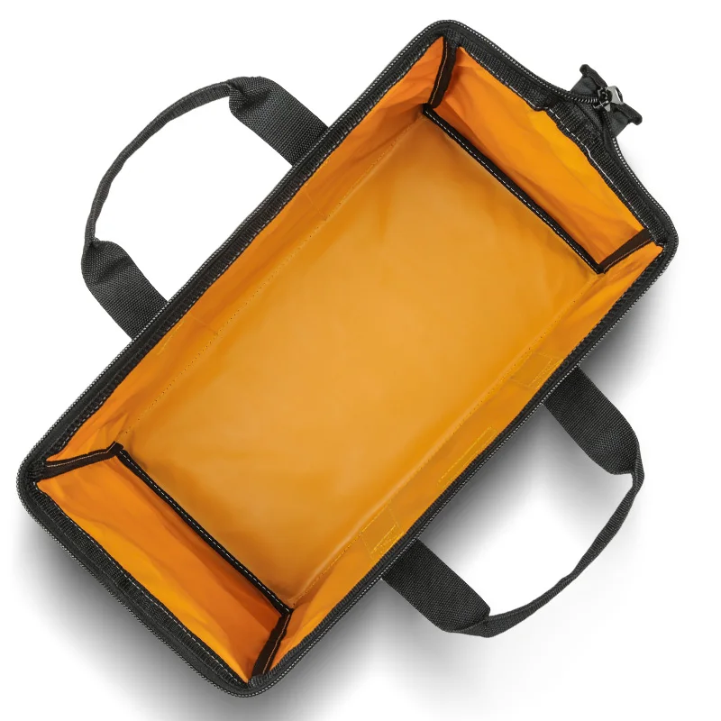 Tool Bag for Men, Heavy Duty Tool Bag Wide Mouth Tote for Various Instrument, Electrician Carpenter Mechanic(Yellow) hover