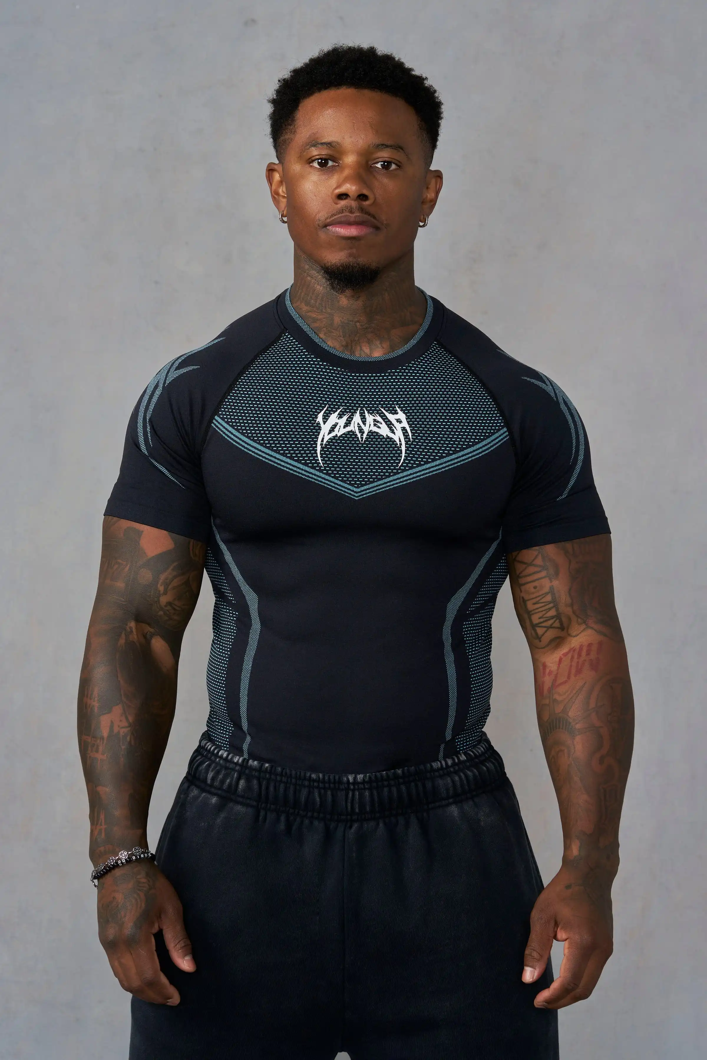 Summer new Men’s Tight T-shirt Jogger YA Sports Fitness Ice sensation Tight-fitting Running Training Speed Dry Short sleeves hover
